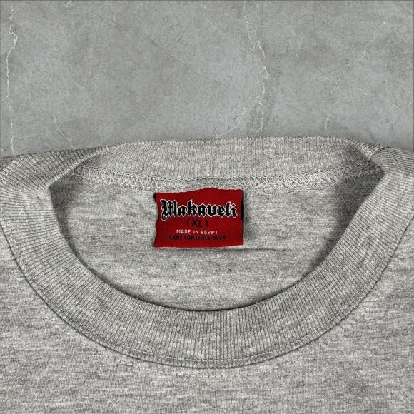 Vintage 2Pac Makaveli Branded Tee Shirt Nose Ring Thug Life Y2K Diamond Chain XL - Picture 4 of 7